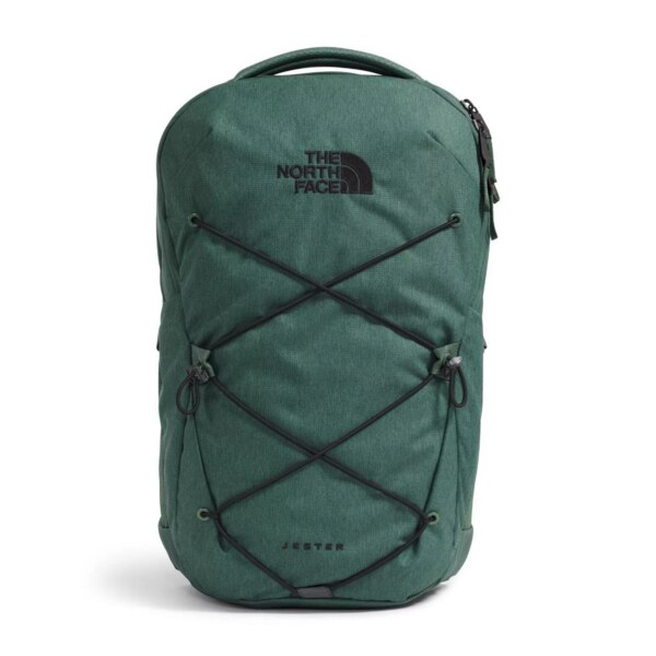The North Face Jester Duck Green Dark Heather and Black Backpack